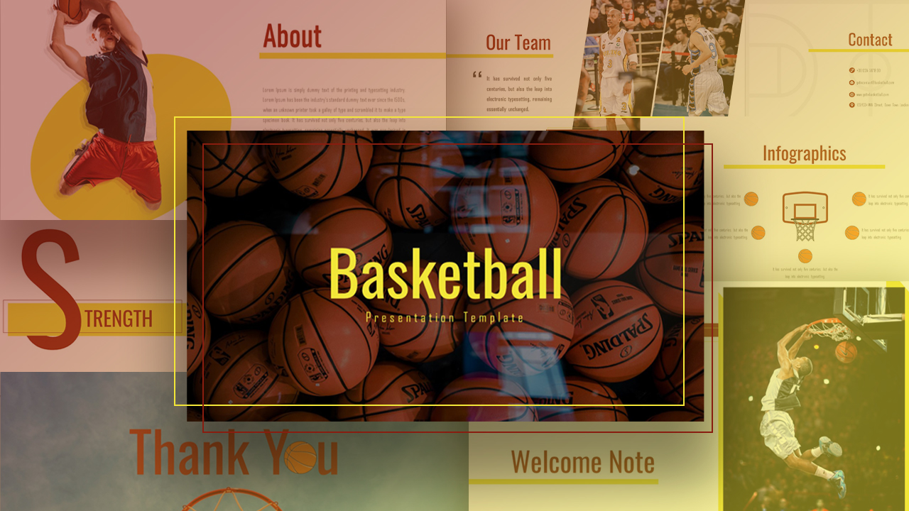 Basketball Template Free Presentation Slide Cover Slide