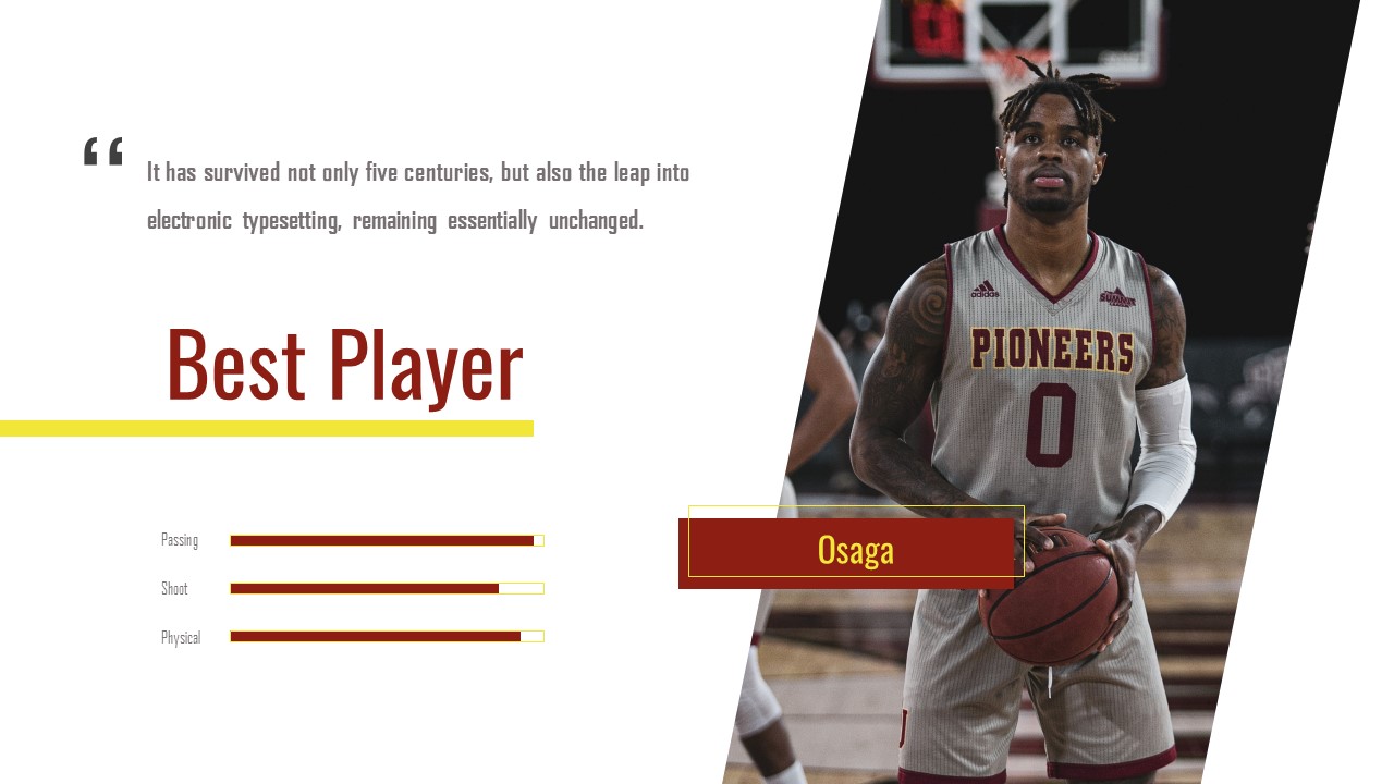 Best Player Details Slide in Free Basketball Google Slides Theme