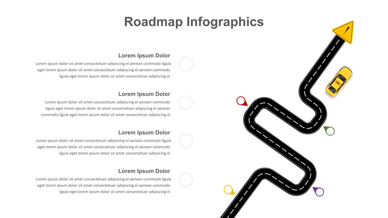 Curved Roadmap Template Power Point