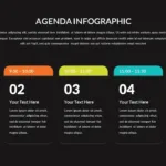 Dark Theme Agenda Slide Design for Presentations