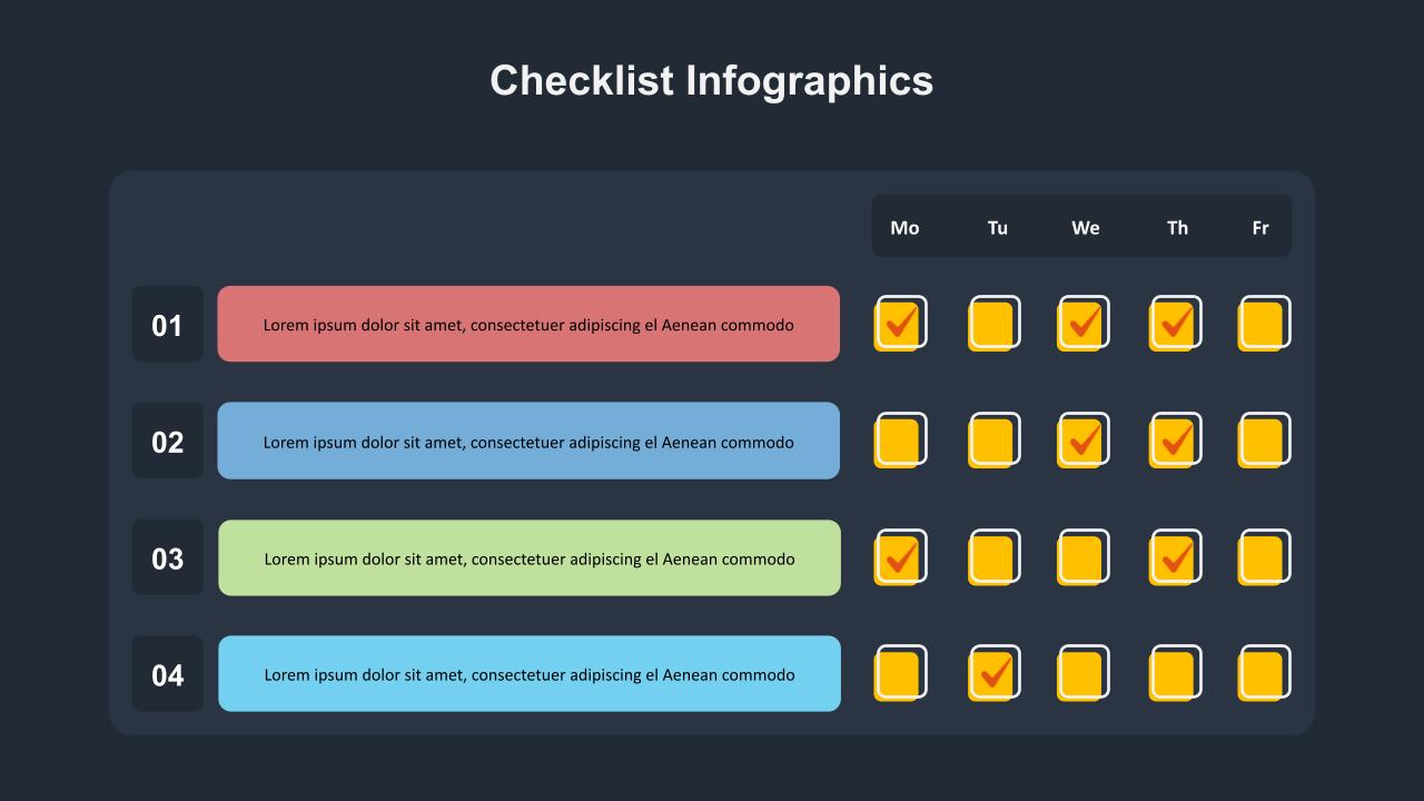 Dark Theme Checklist Infographic for Google Slides