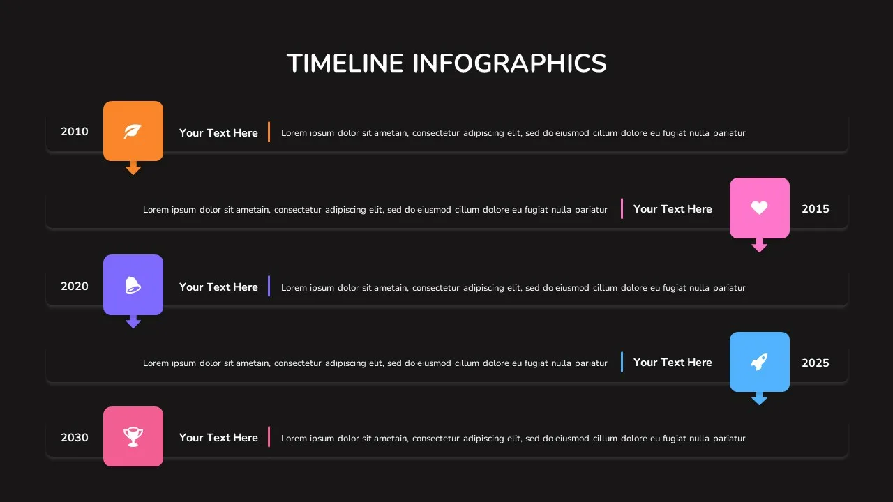 Dark Theme Timeline Infographic Template