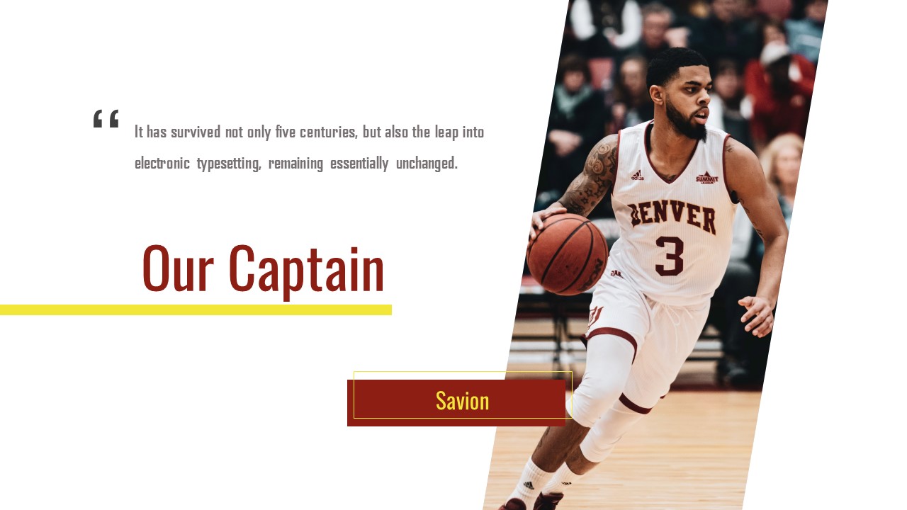 Free Basketball Google Slides Template Captain Presentation Slide