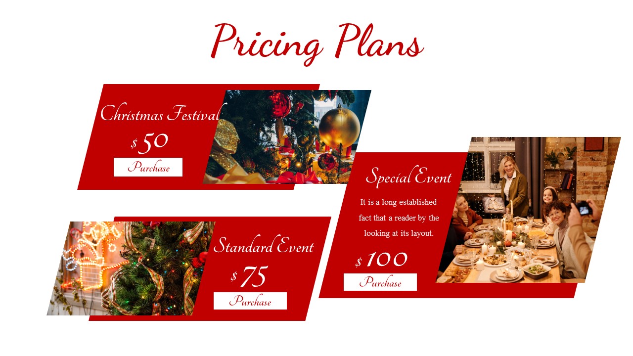 Free Christmas Slides Template Pricing Plans Slide