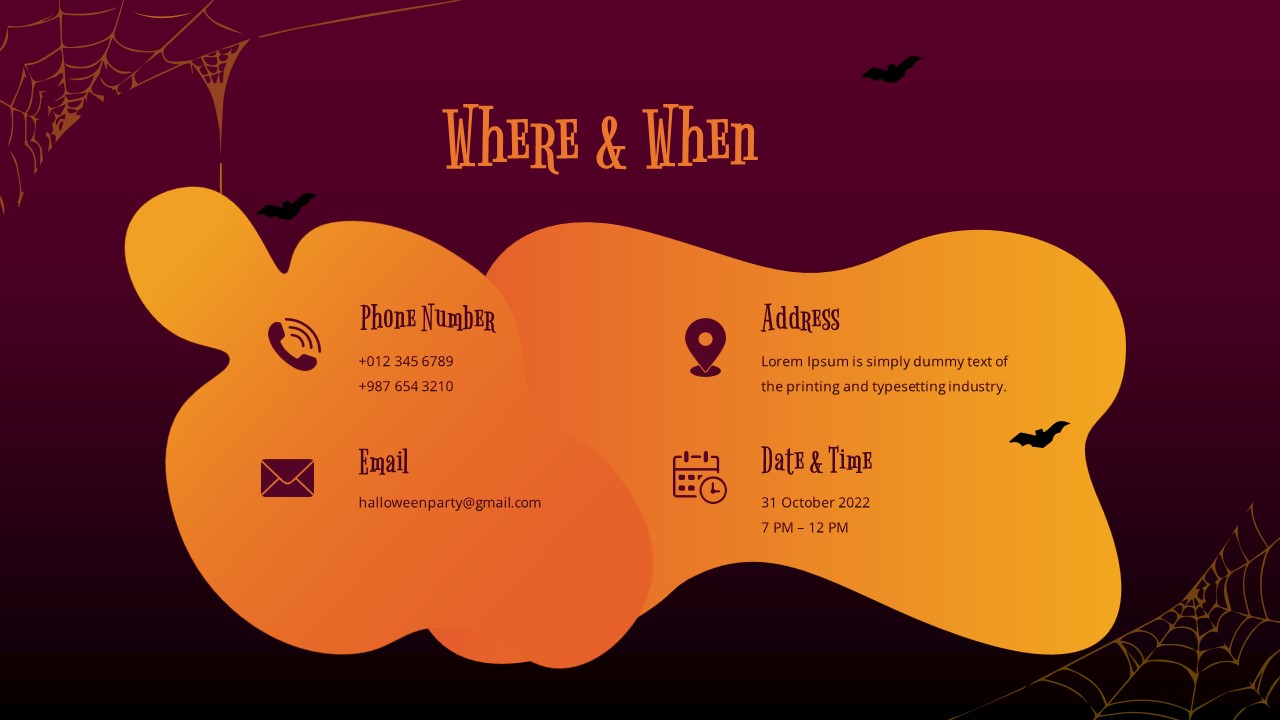 Halloween Event Schedule Slide in Free Halloween Google Slides Template