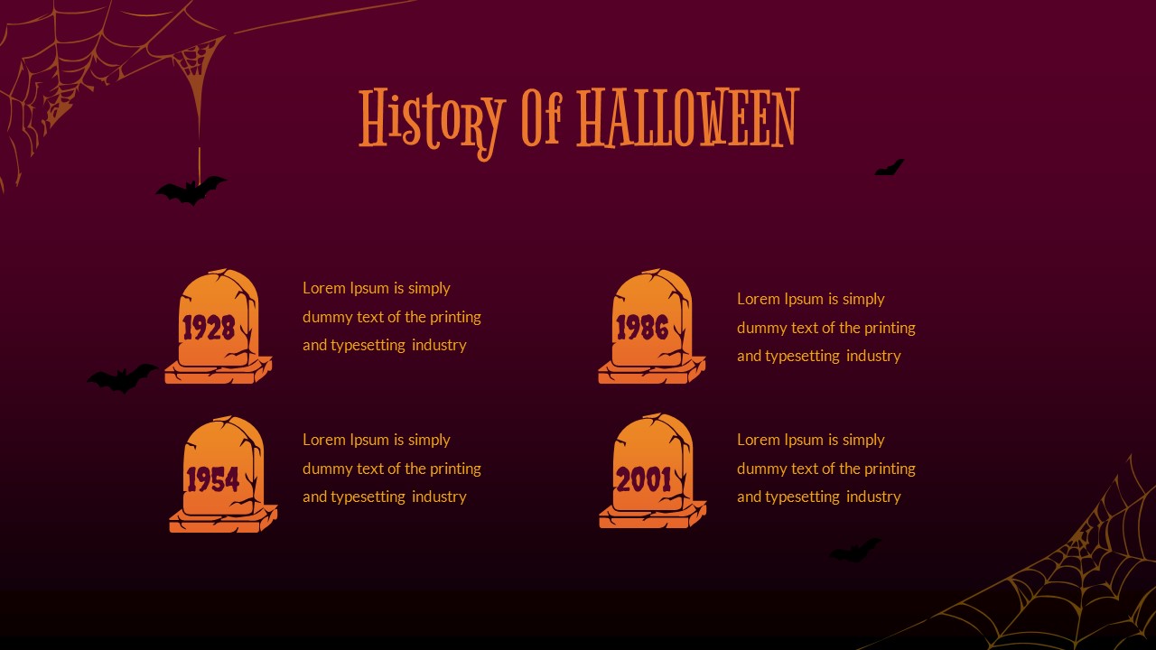 History of Halloween Slide in Free Halloween Presentation Template - SlideKit