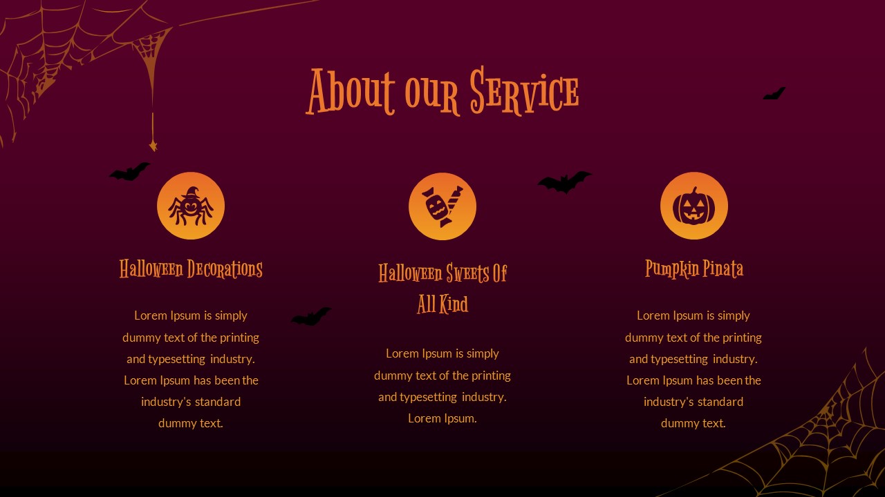 Our Services Slide in Free Halloween Google Slides Template