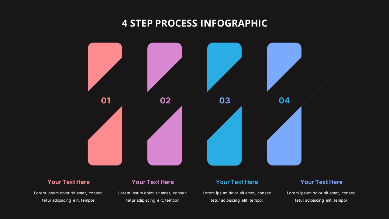 Process Flow Slide Template with Dark Theme