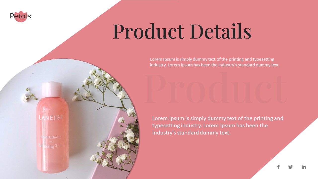 Product Launch Presentation Slide with Product Details