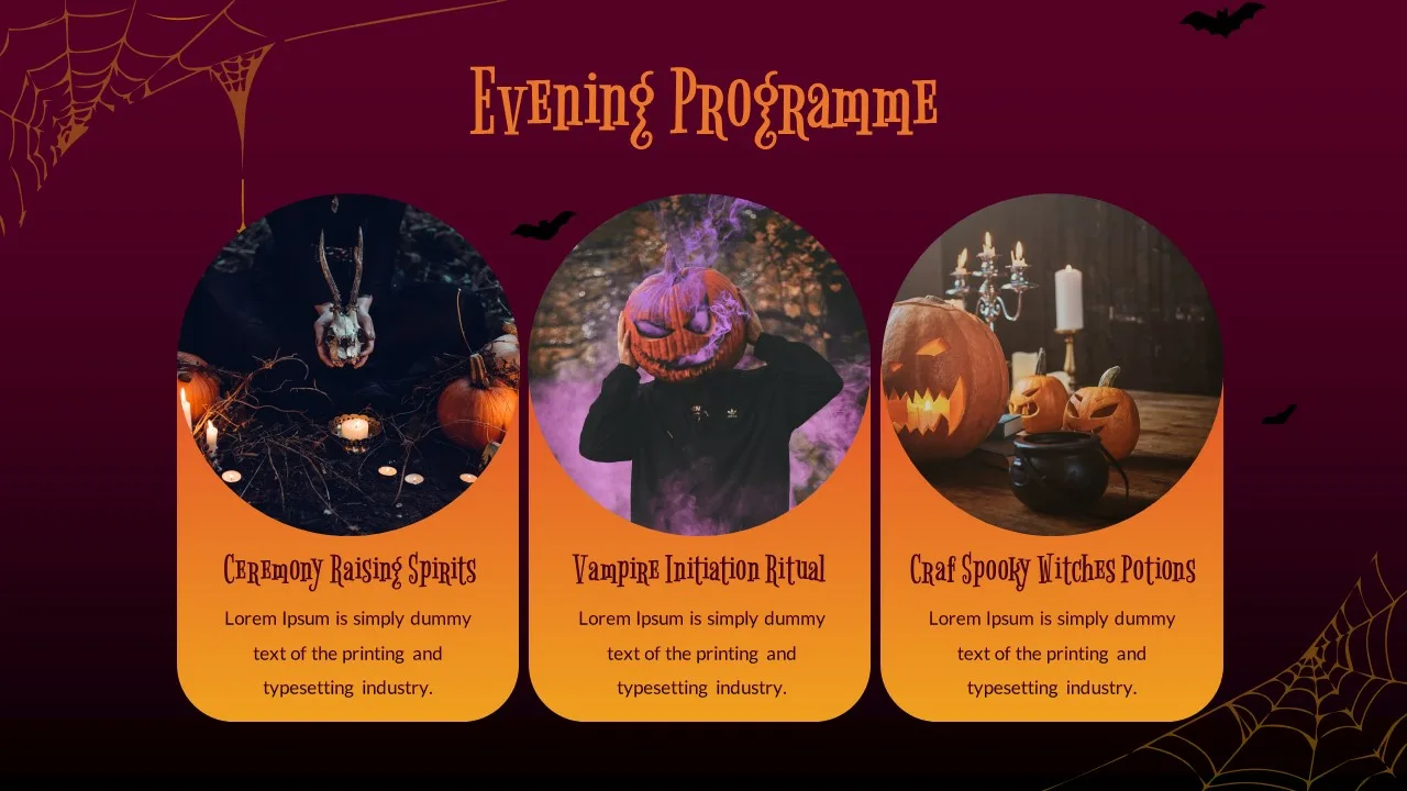 Program Schedule Slide of Free Halloween Presentation Slides