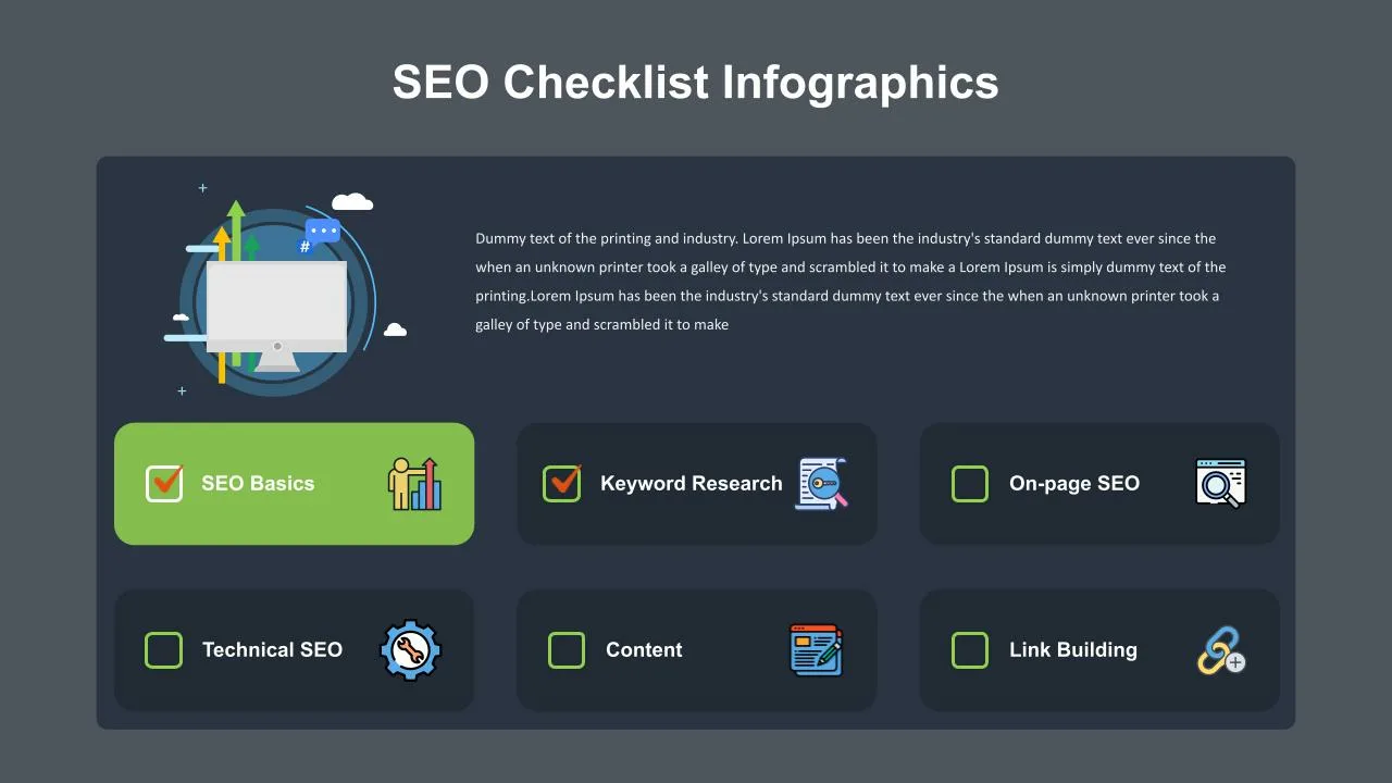 SEO Checklist Infographic for Google Slides