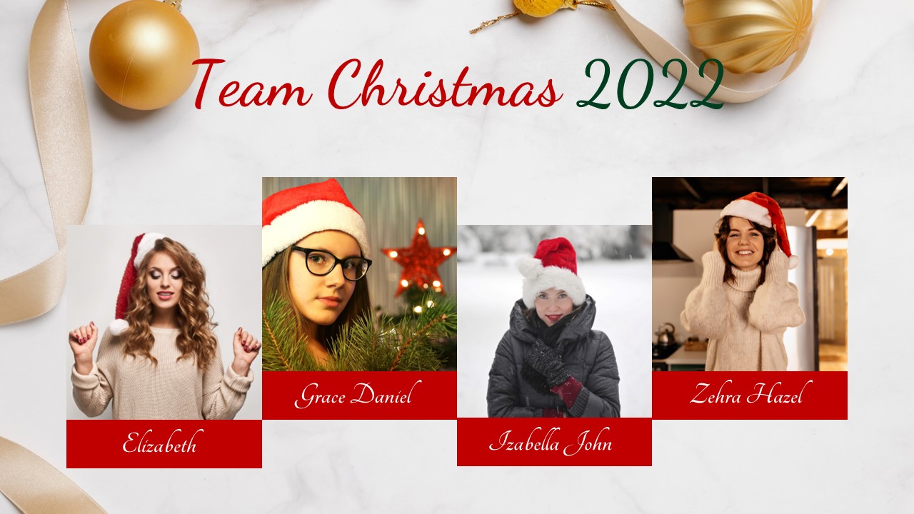 Team Introduction Slide in Free Christmas Theme Google Slides