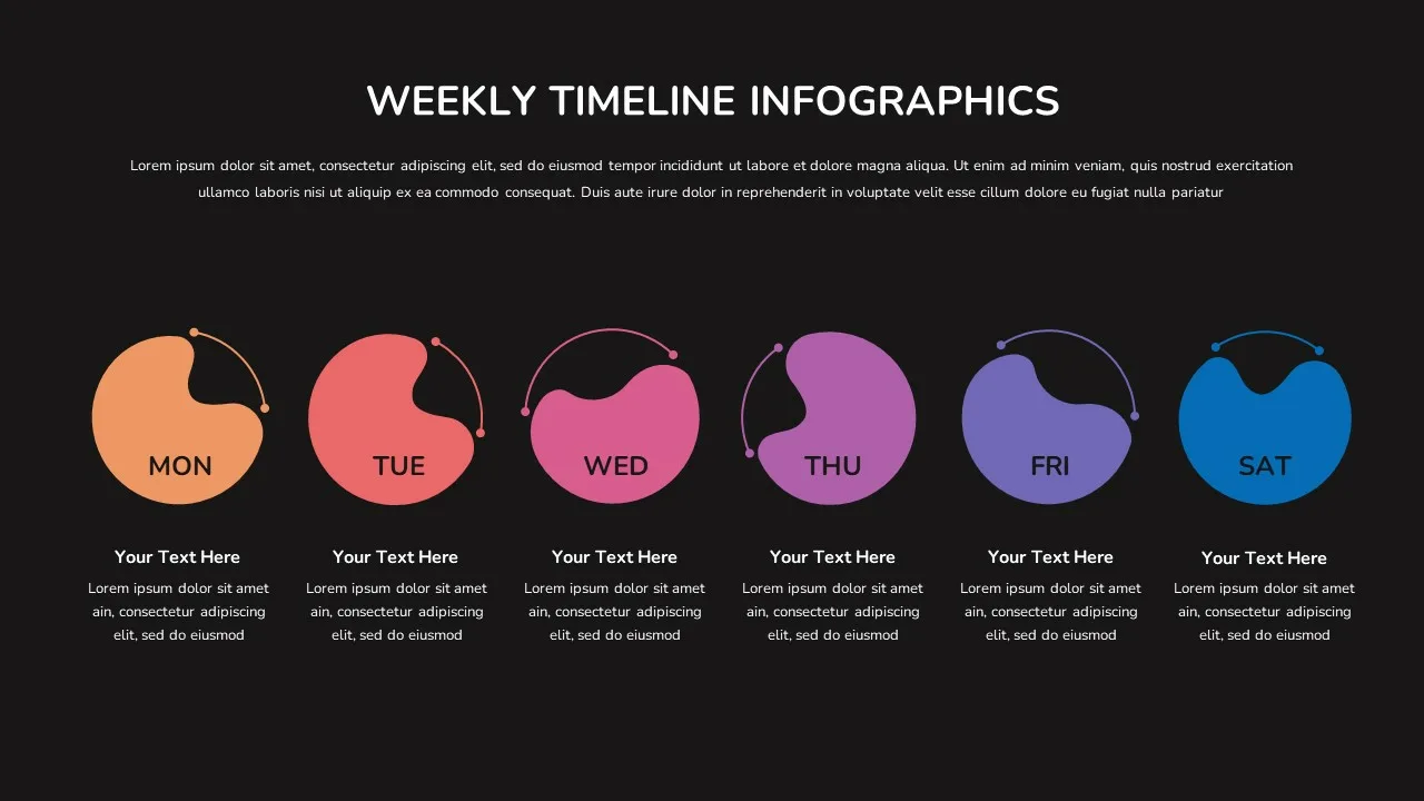 Timeline Infographic Template with Weekly Agenda