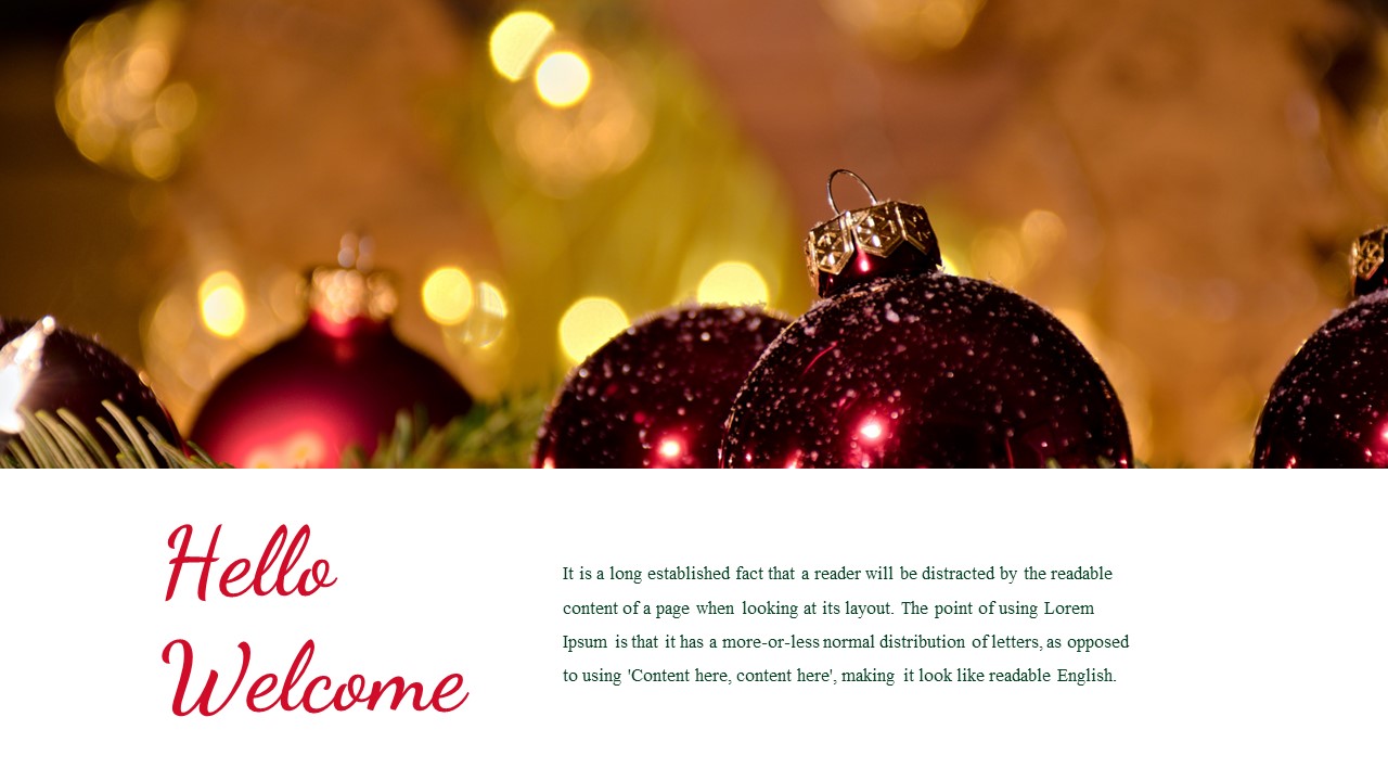 Welcome Slide of Free Google Slides Christmas Themes
