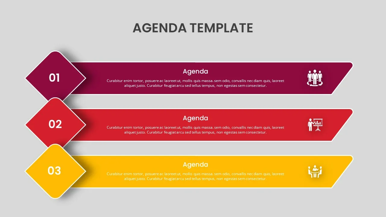 3 Rows Agenda Google Slides Template