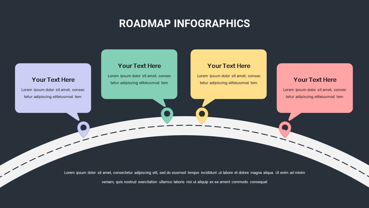 4 Point Roadmap Slide Template