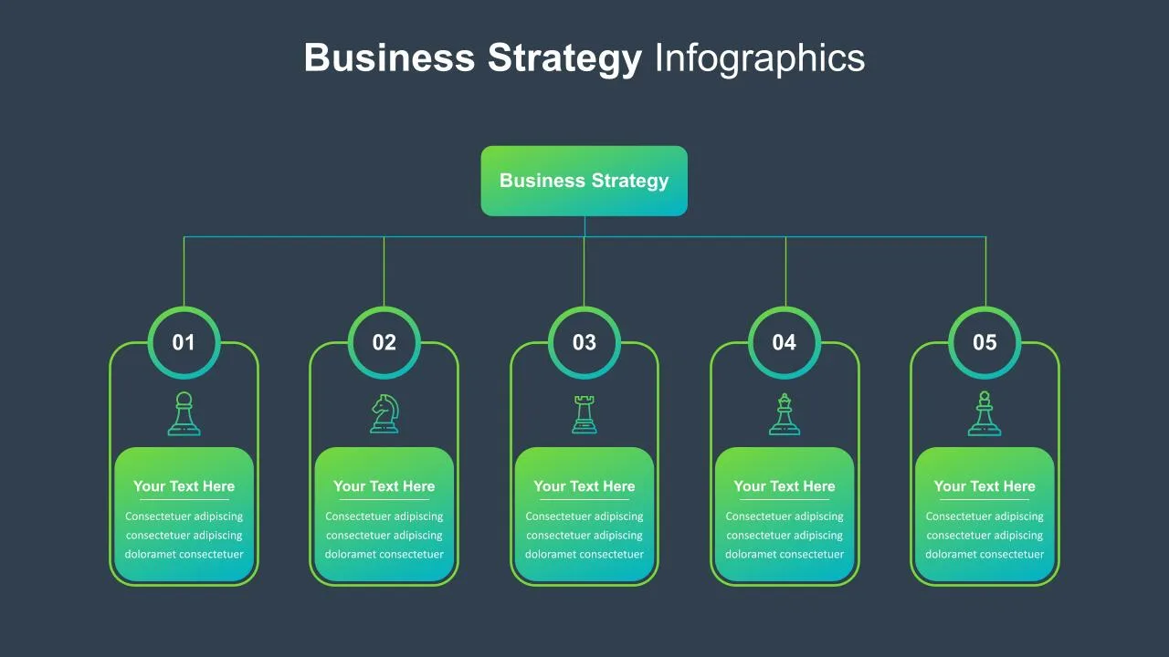 5 Steps Business Strategy Presentation Template