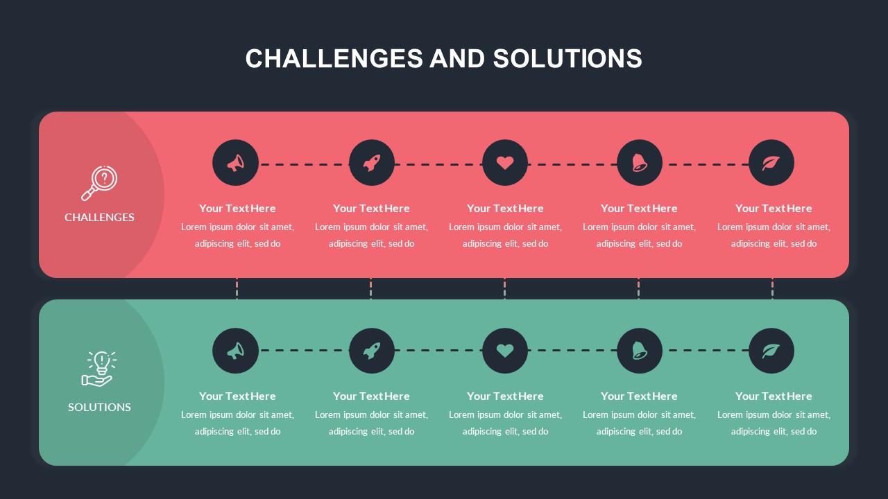 5 Steps Challenges Slide Template