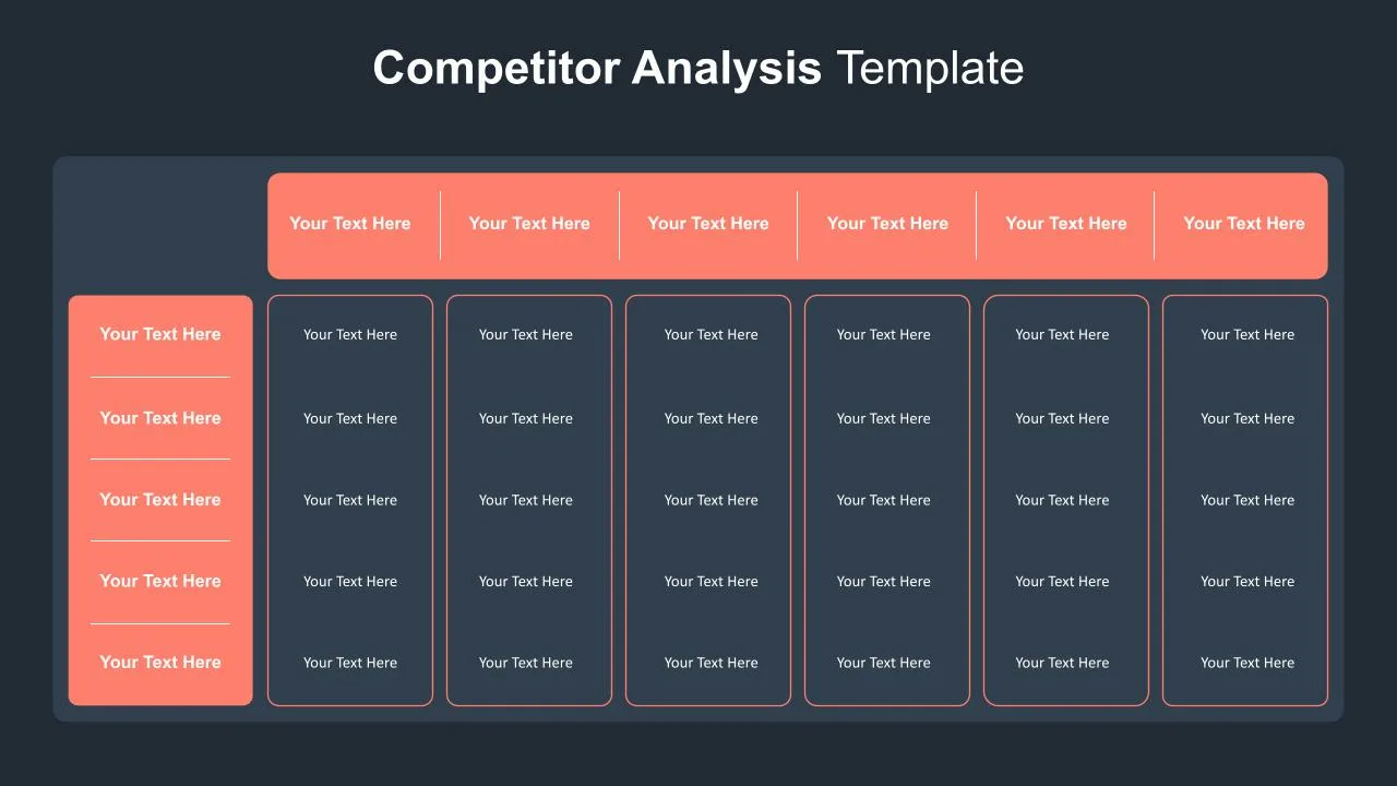 6 Column Competitor Analysis Presentation Slides