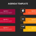 Agenda Slide Design Template with Dark Theme