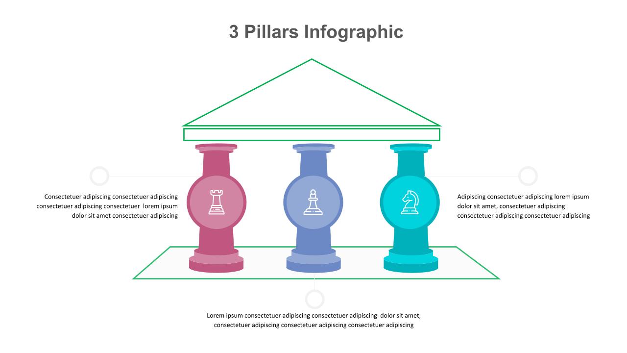 Creative 3 Pillars Google Slides Template for Presentation SlideKit