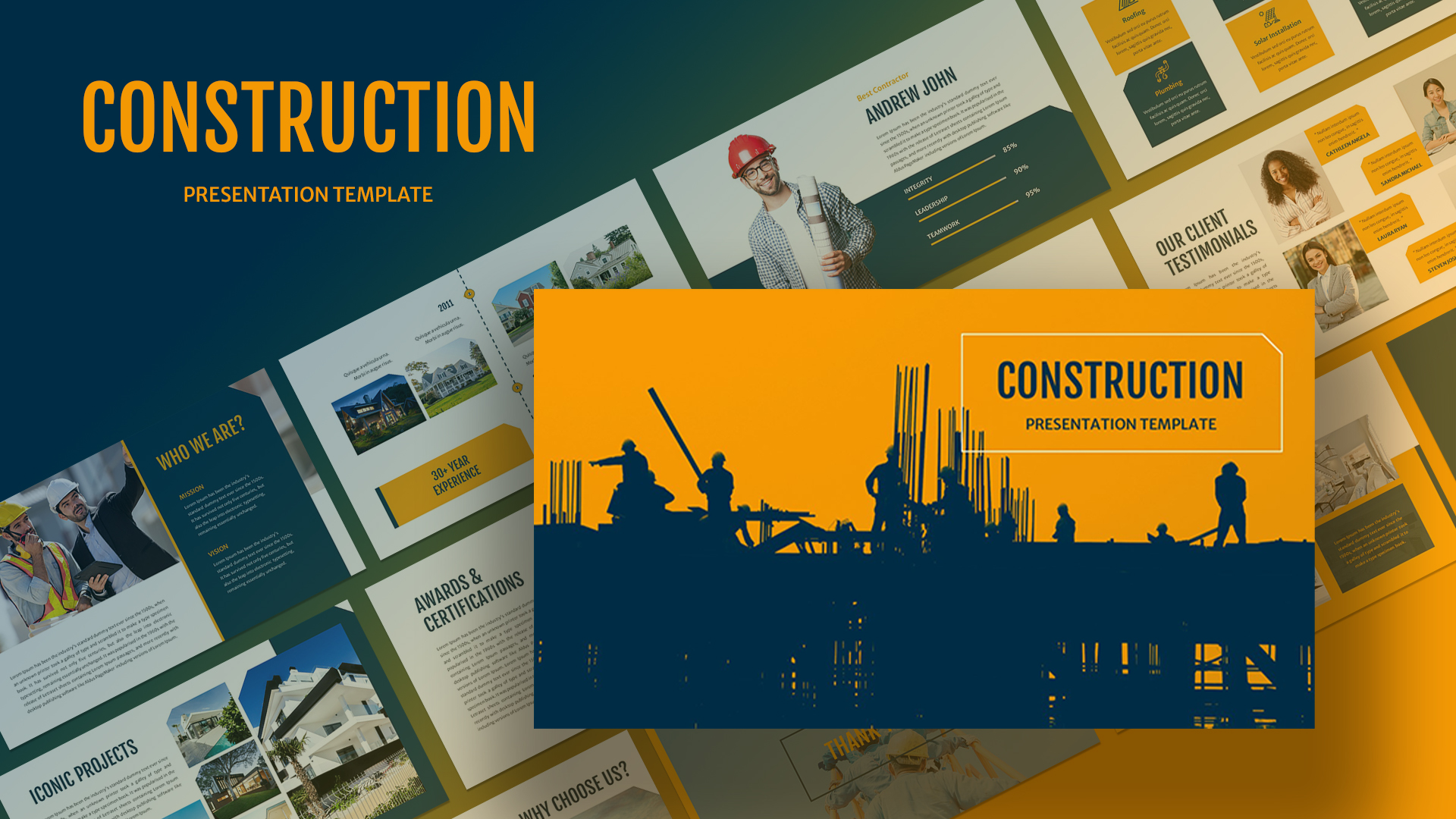 Cover Slide of Construction Presentation Slide