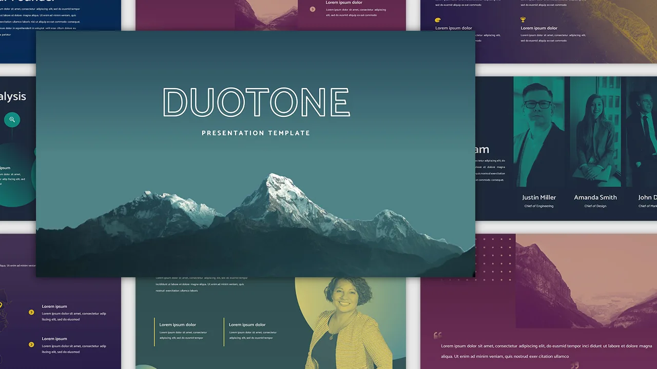 Cover Slide of Duotone Gradient Template