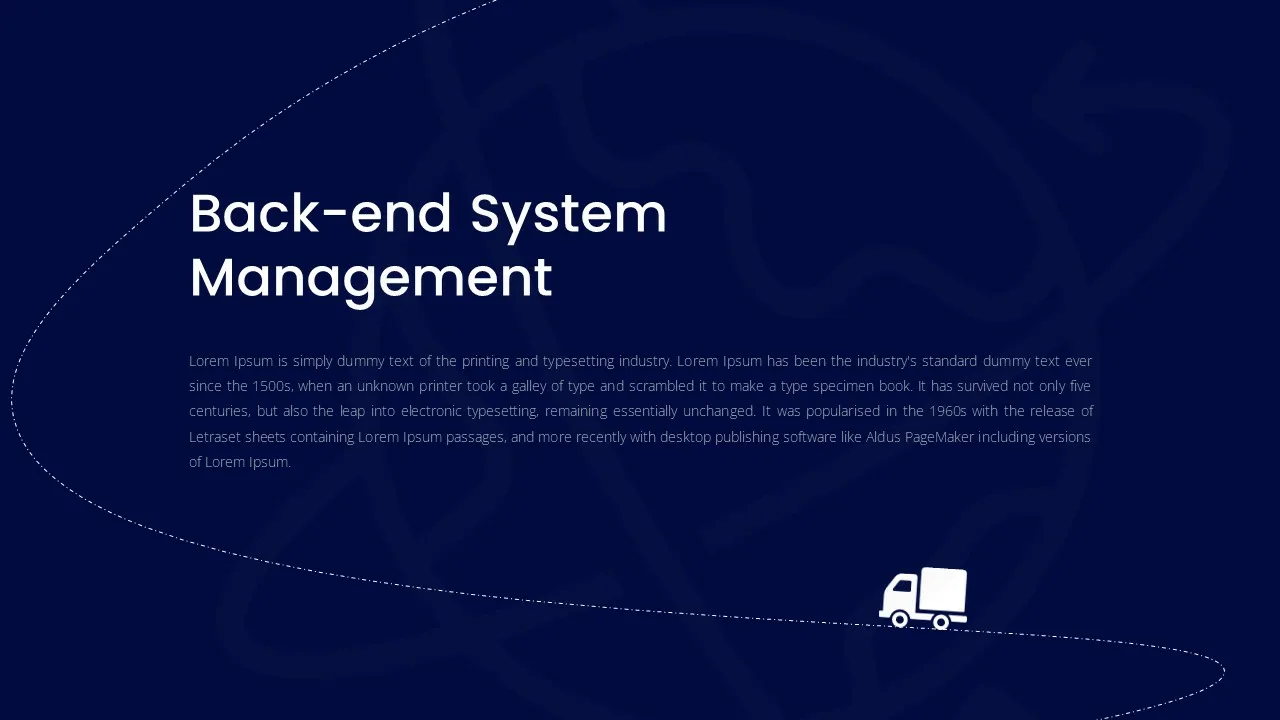 Dark Blue Theme Logistics Plan Template