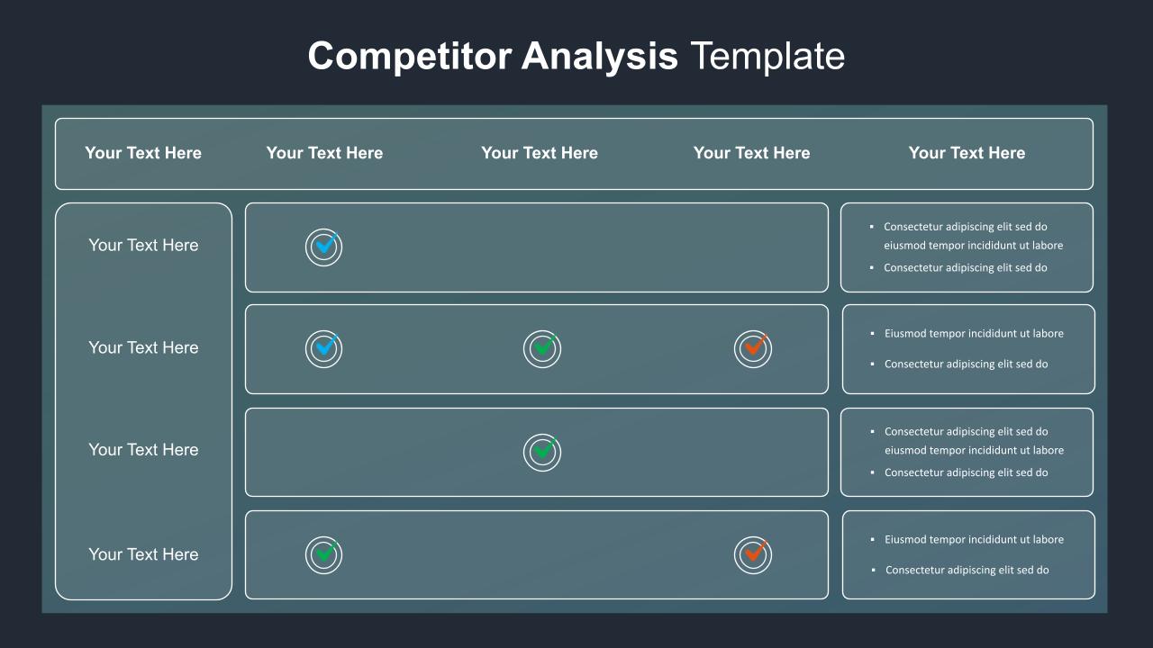 Dark Theme Competitor Analysis Template