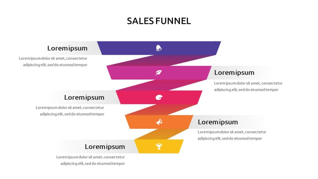 Free Zig Zag Sales Funnel Powerpoint Template