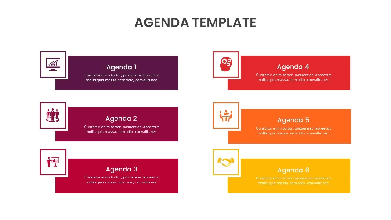 Google Slides 6 Steps Agenda Template