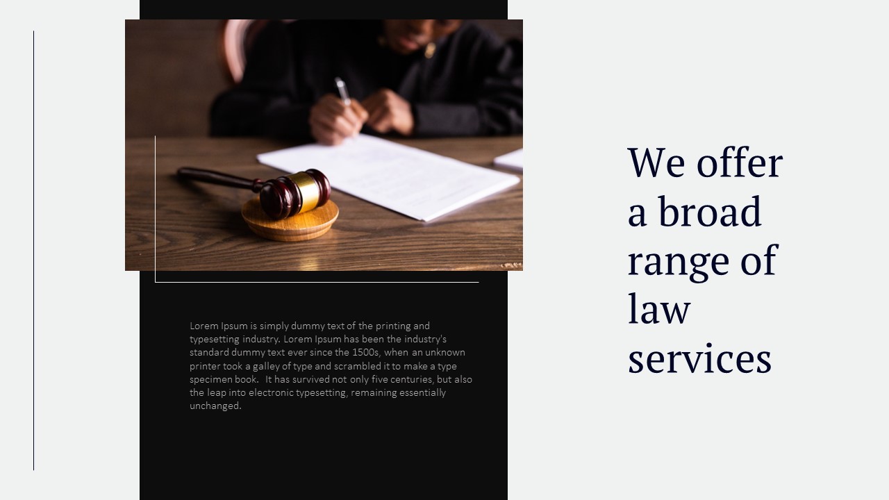 Our Services Slide in Legal Presentation Templates
