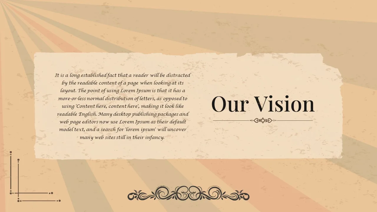Our Vision Slide in Free Vintage Presentation Template