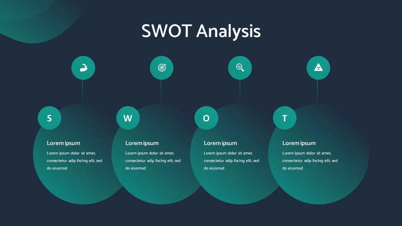 SWOT Analysis Slide in Multi-Color Theme Template