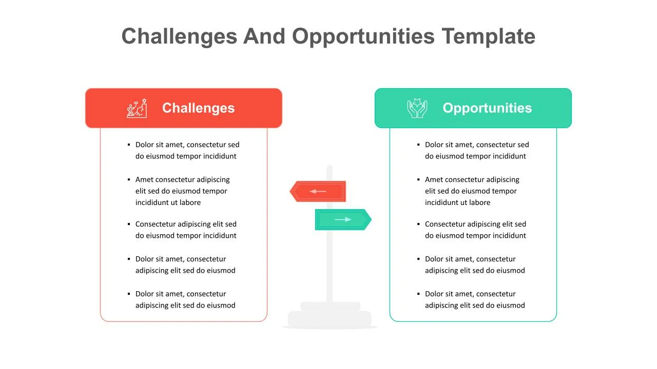 2 Column Challenges and Opportunities Presentation Slide