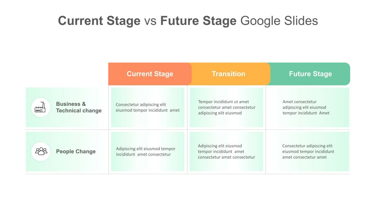 3 Column From To Slides Template