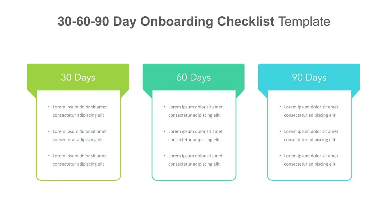 30-60-90 Days Onboarding Checklist Template