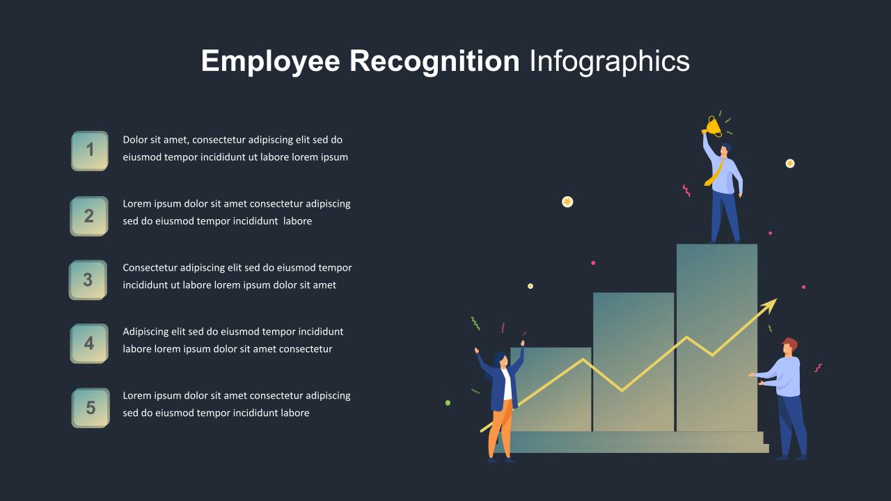 5 Points Employee Recognition Presentation Slide