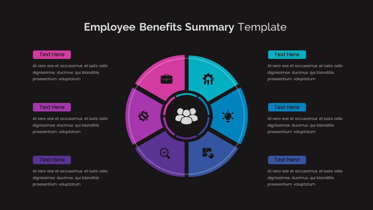 6 Points Employee Benefit Presentation Template