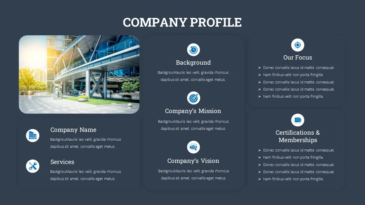 Company Profile Introduction Templates For Google Slides SlideKit