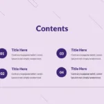 Contents Slide in Purple Theme Templates