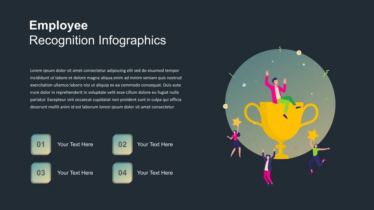 Dark Theme Employee Recognition Slide Template
