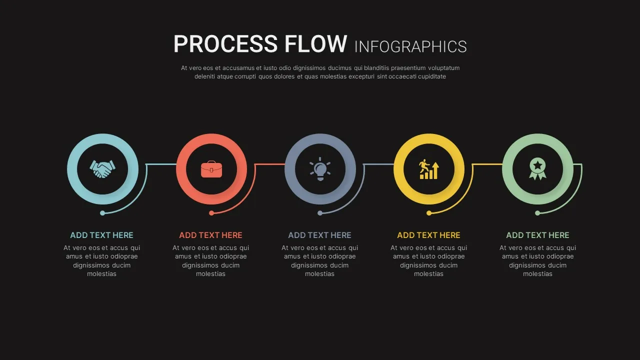 Dark Theme Process Flow Infographic Template