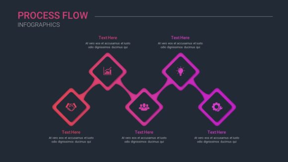 Dark Theme Process Slide Template - SlideKit