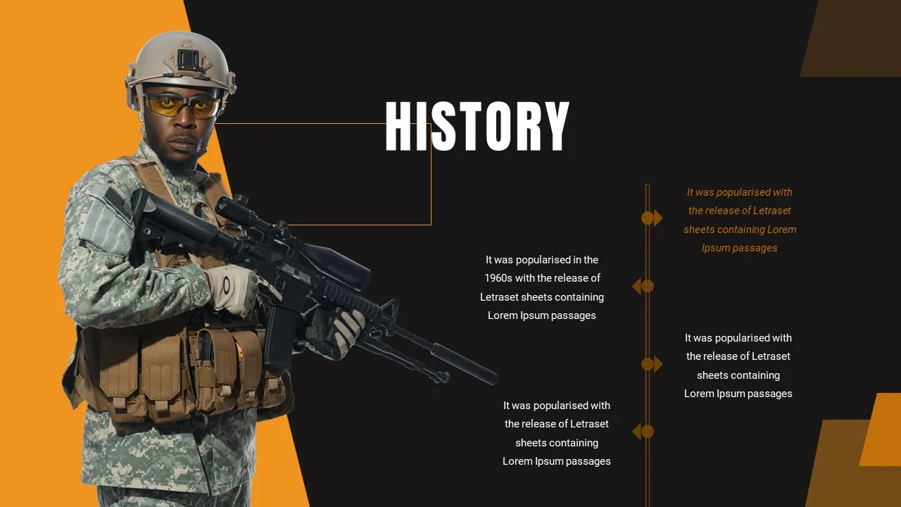 History Slide in Army Presentation Template