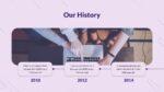 Our History Slide of Purple Theme Templates