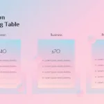 Pastel Slide Background Pricing Table Slide