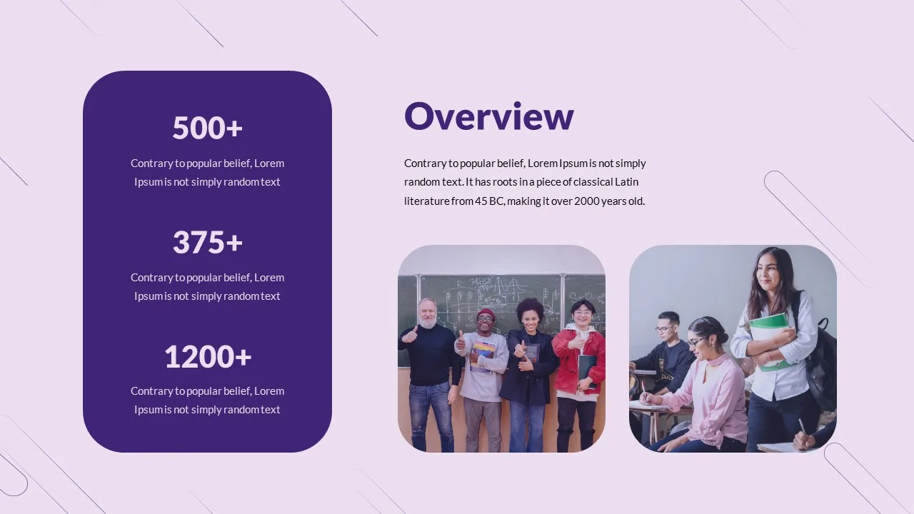 Purple Theme Business Overview Slides