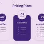 Purple Theme Templates Pricing Plans Slide