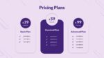 Purple Theme Templates Pricing Plans Slide